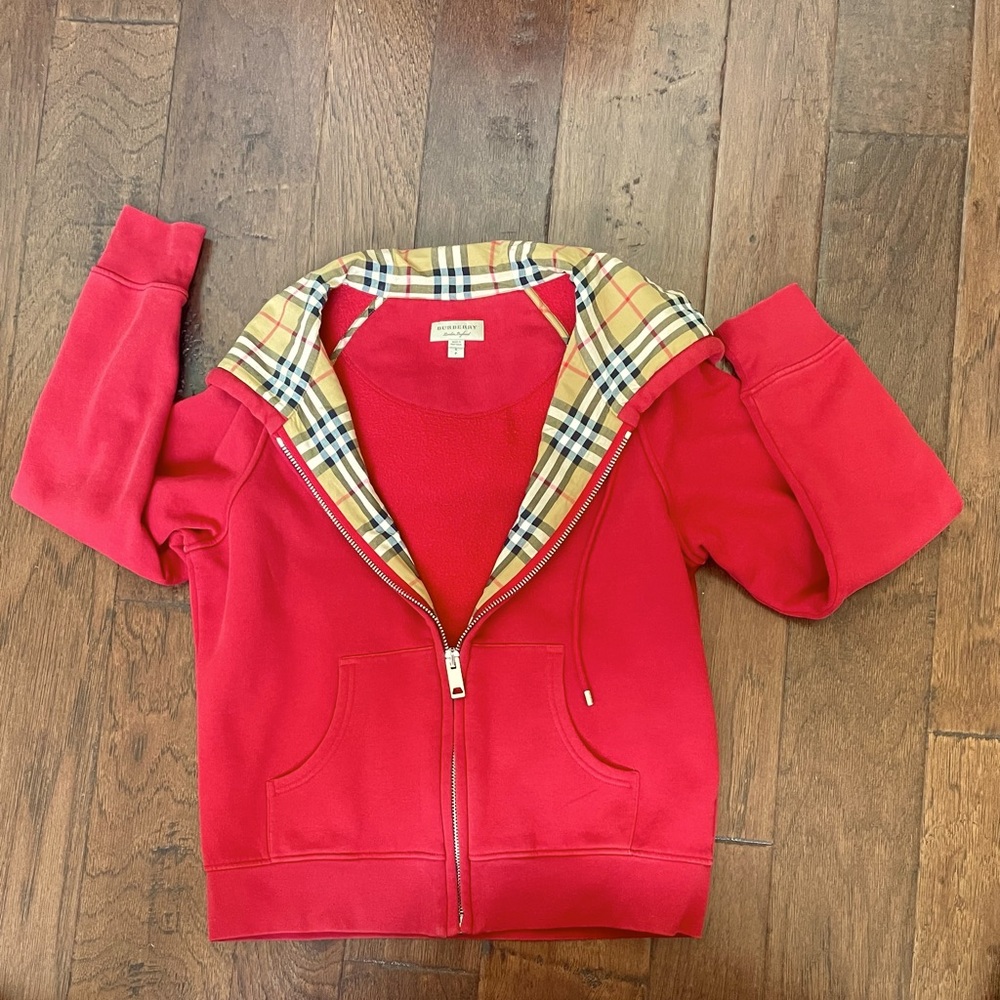 Burberry Check Lined Zip Hoodie